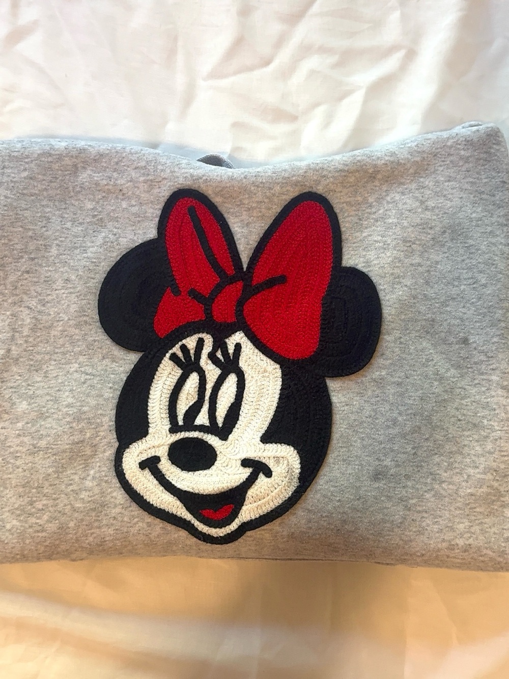 Disney Gray Sweatshirt with Minnie Mouse Patch